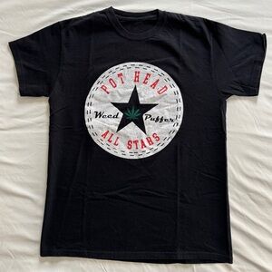 Black Pot Head Weed Puffer Men's T-Shirt